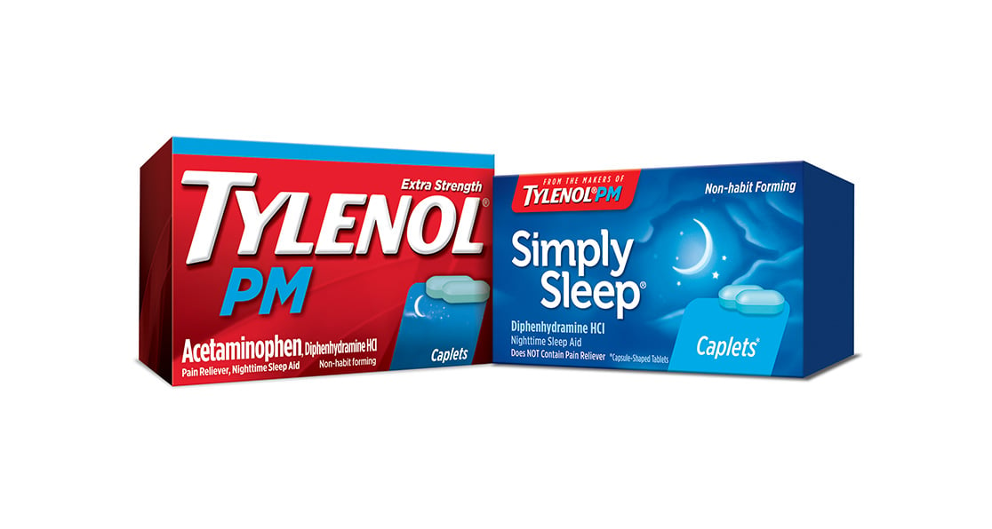 Tylenol PM Extra Strength and Simply Sleep Product Packages